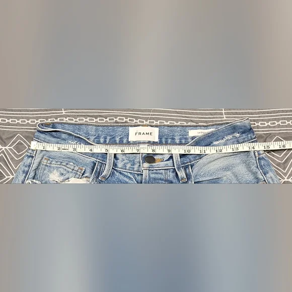 FRAME Le Original High Waisted Straight Leg Ripped Jeans Size 27 - Picture 5 of 9